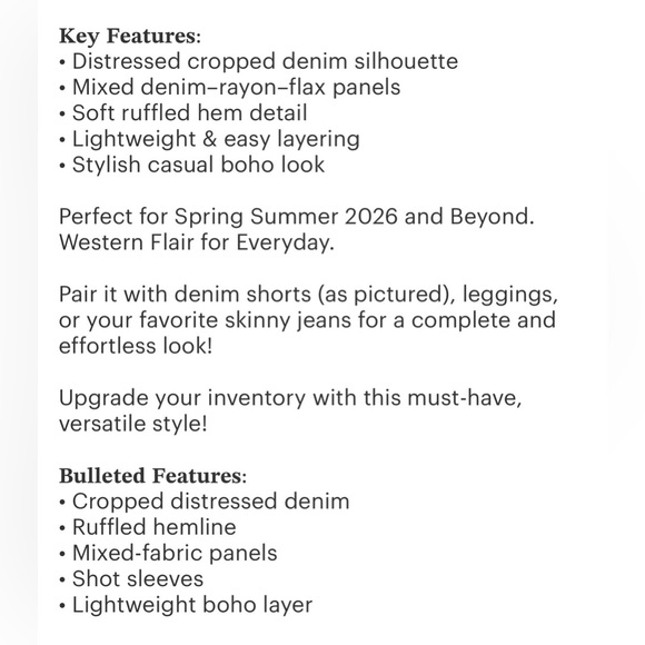 Denim Ruffle Peplum Jacket - Light Blue Jean Jacket - Picture 15 of 15